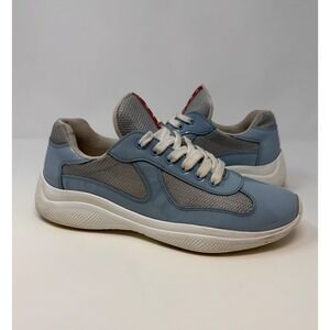 Prada Americas Cup Sneaker Light Blue Size 8.5 US 7.5 EU
